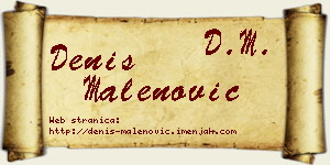 Denis Malenović vizit kartica